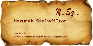 Mazurek Szalvátor névjegykártya